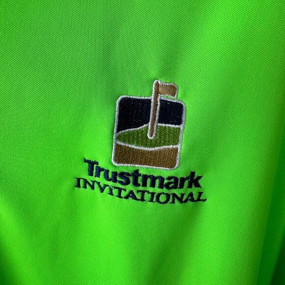 Nike Golf Dri-FIT Performance Polo Neon Green XL Trustmark Tournament Shirt - Picture 3 of 7